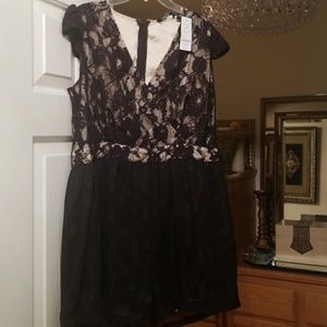 Be be lace and silk one piece romper